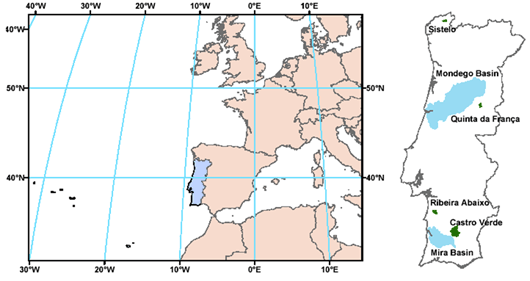 Mapa de Portugal Fonte:  Download Scientific Diagram